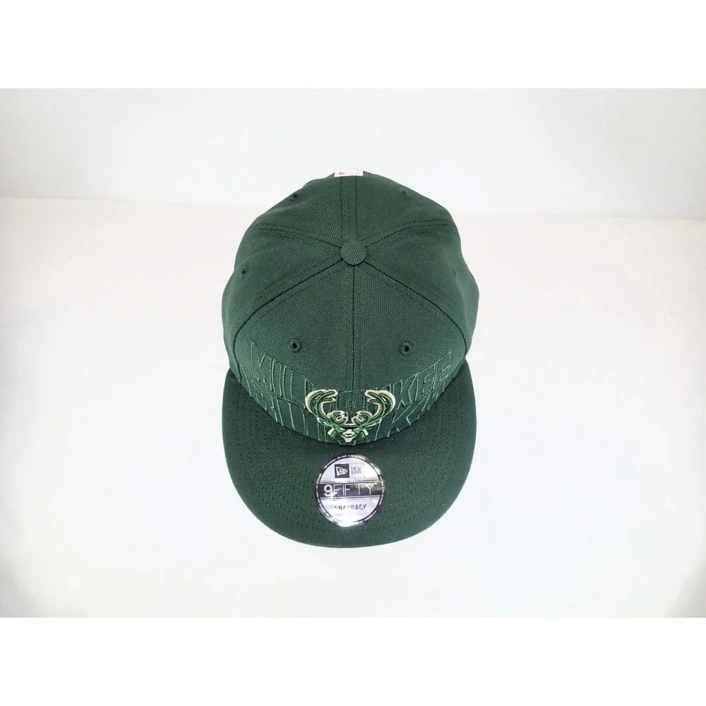New‎ Era 9FIFTY Milwaukee Bucks NBA Draft Snapback Hat Green Flat Bill
